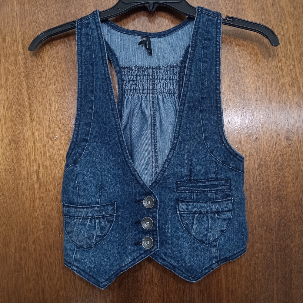 Denim Button-Up Vest